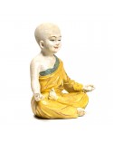 Estatua de Monje Yoga Om Naranja 13x8,5x14cm
