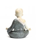 Estatua de Monje Yoga Om Gris 13x8,5x14cm