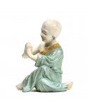 Estatua de Monje Yoga Namaste Verde 11x8,5x14,5cm