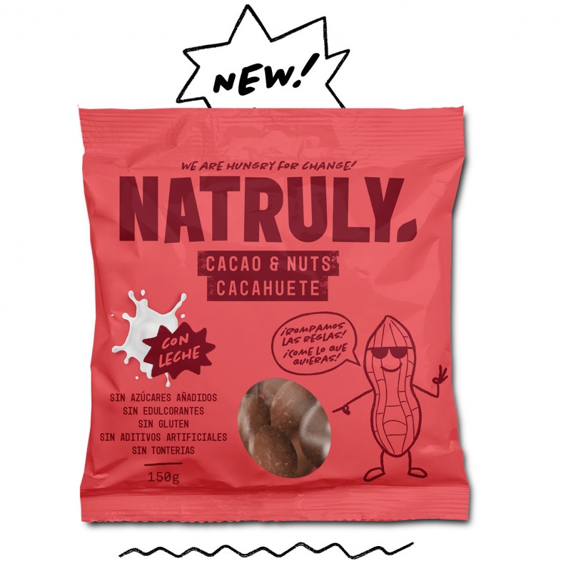 Cacao & Nuts con Leche Cacahuete con Chocolicious Natruly 150g - Ecocash