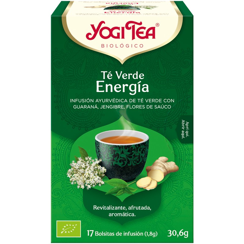 Infusión Té Verde Energía Yogi Tea Bio 17 Bolsitas 30,6g