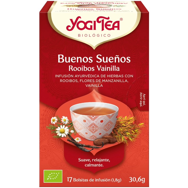 Infusión Rooibos Buenos Sueños Yogi Tea Bio 17 Bolsitas 30,6g