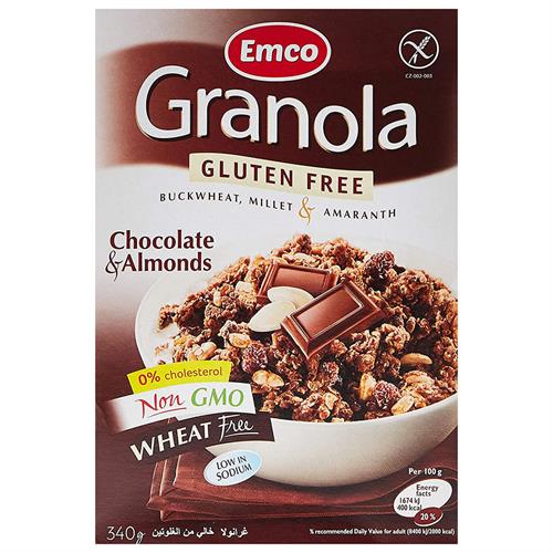 Granola con Chocolate y Almendras Sin Gluten Emco 340g