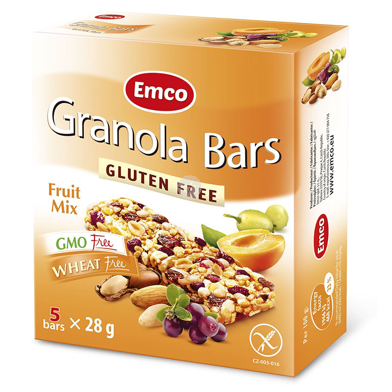 Barritas Granola con Frutas Sin Gluten Emco 5x25g