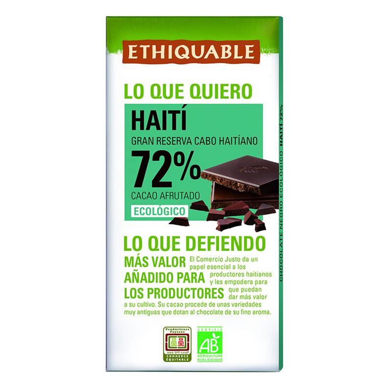 Chocolate Negro 72% Haití Ethiquable Bio 100g