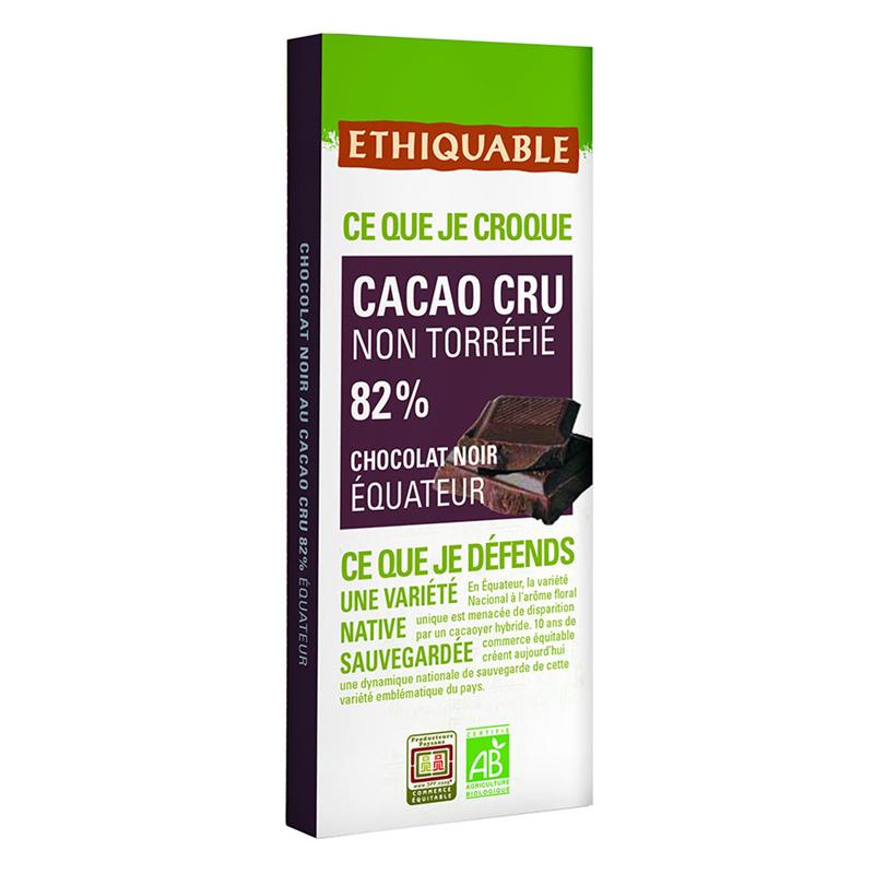Tableta de Cacao Crudo 82% Ecuador Ethiquable Bio 80g