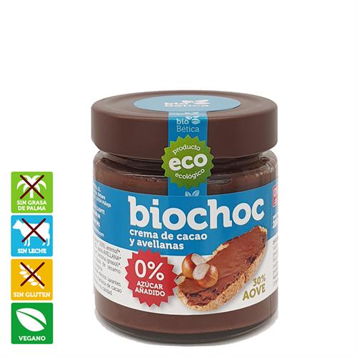 Crema de Cacao y Avellanas sin Azúcar Añadido Biochoc Bio 200g