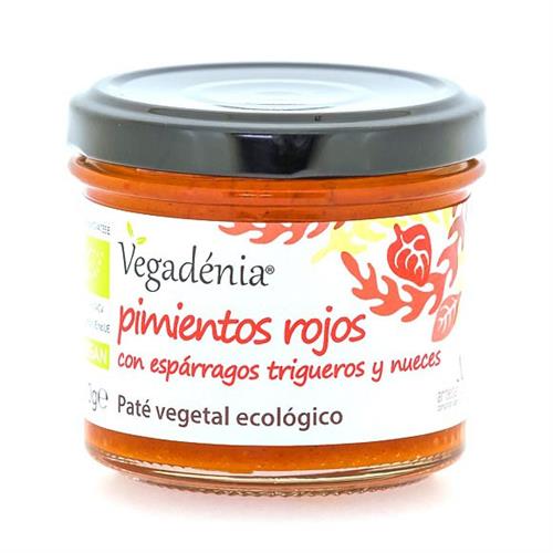 Paté Vegetal de Pimientos Rojos con Espárragos Trigueros y Nueces Vegadénia Bio 110g