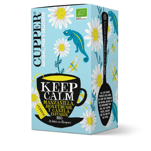 Infusión Keep Calm con Manzanilla, Honeybush y Canela Cupper Bio 20 bolsitas