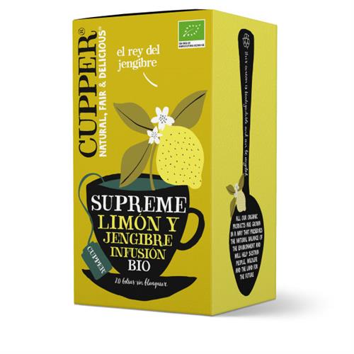 Infusión Supreme con Limón y Jengibre Cupper Bio 20 bolsitas