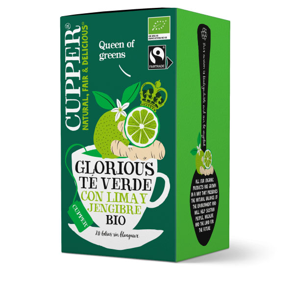 Té Verde con Lima y Jengibre Cupper Bio 20 bolsitas