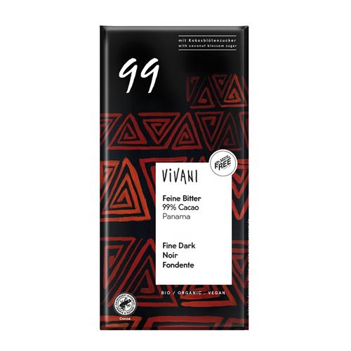 Chocolate Negro 99% Panamá con Azúcar de Coco Bio Vivani 80g
