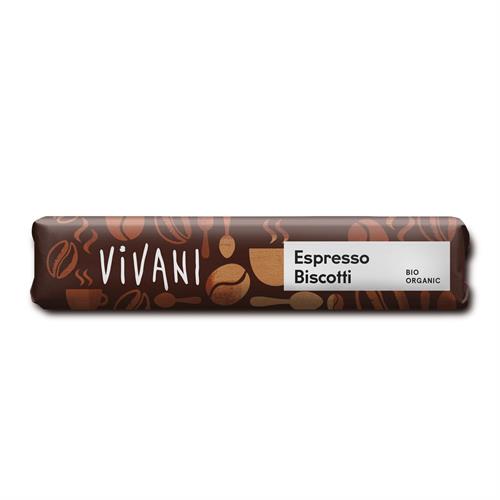 Chocolatina Rellena de Crema de Café y Biscotti Bio Vivani 40g