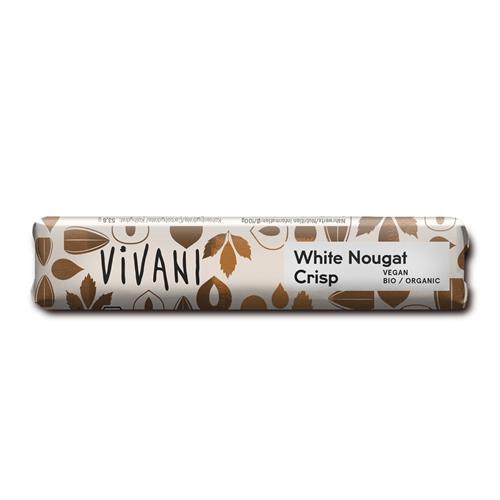 Chocolatina Chocolate Blanco con Praliné y Crocante de Avellana Bio Vivani 35g
