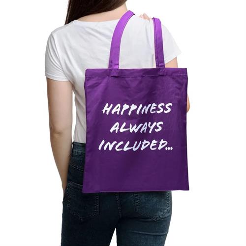 Bolsa de Algodón Happiness Púrpura 38x42cm