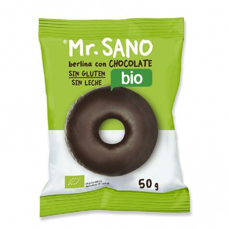 Berlina de Chocolate Tipo Donut Sin Gluten Mr Sano Bio 50g