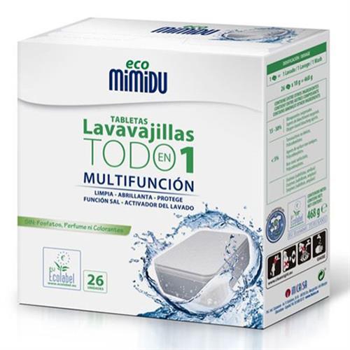 Tabletas Lavavajillas Todo en 1 Ecomimidú Bio 26 ud