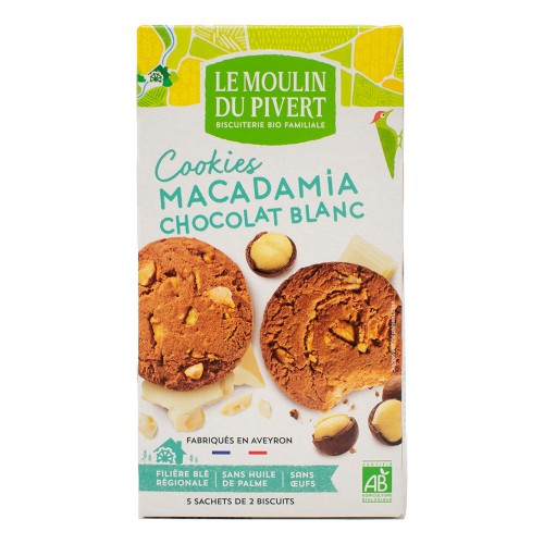 Cookies Chocolate Blanco y Macadamia Bio 175g
