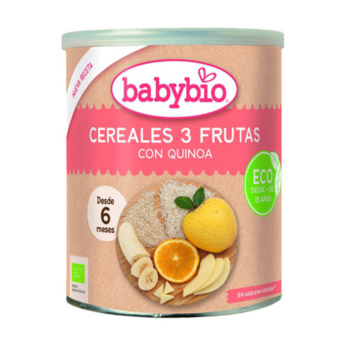 Papillas en Polvo Cereales con 3 Frutas y Quinoa Babybio 220g