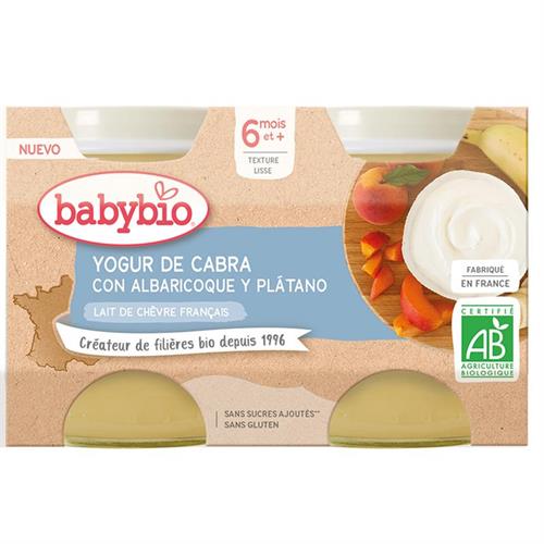Yogur de Albaricoque y Plátano con Leche de Cabra Babybio 2x130g