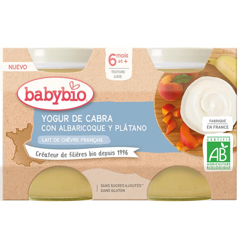 PACK Yogur de Albaricoque y Plátano con Leche de Cabra Babybio 2x130g