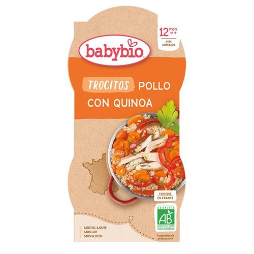 PACK Menú Trocitos de Pollo con Quinoa Babybio 2x200g