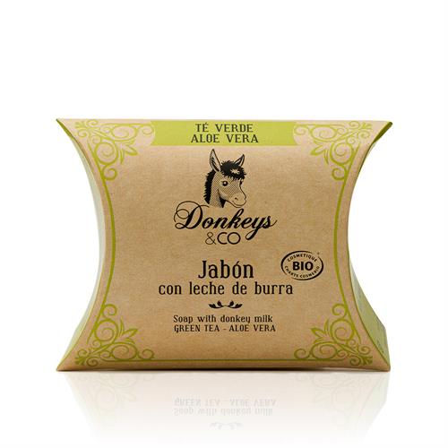 Jabón de Leche de Burra Té Verde y Aloe Vera Donkeys & Co Bio 100g