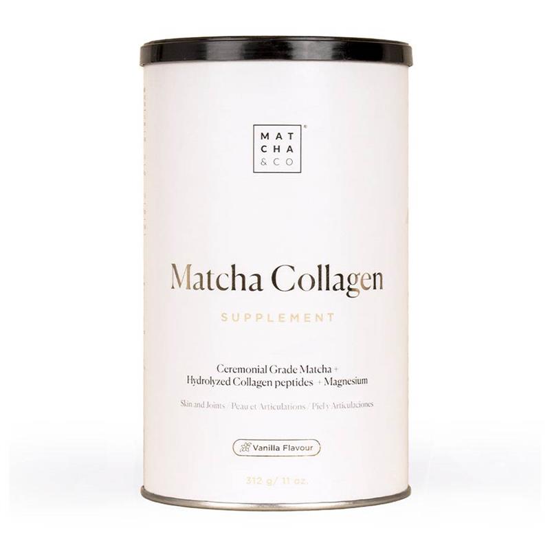 Matcha Collagen Colágeno Aroma Vainilla con Magnesio y Té Matcha Matcha&Co  300g - Ecocash, te matcha vainilla