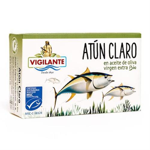 Atún Claro en Aceite de Oliva Virgen Extra Vigilante Bio 115g