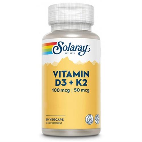 Vitamina D3 con K2 Solaray 60 VegCaps