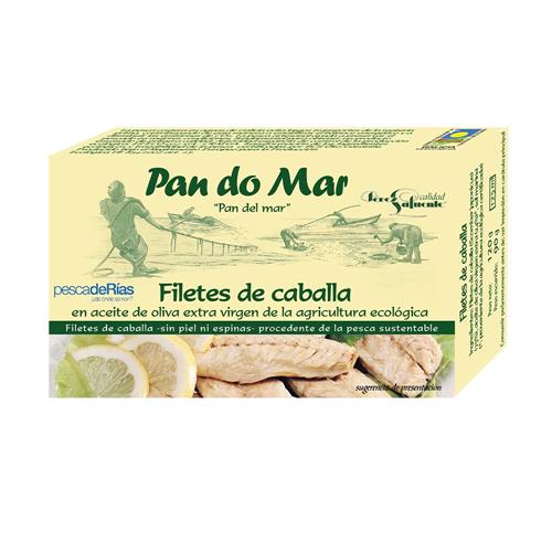 Filetes de Caballa en Aceite de Oliva Pan do Mar Bio 120g