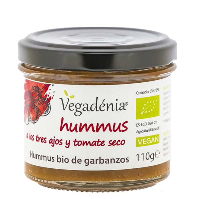 Hummus de Garbanzos a los Tres Ajos y Tomate Seco Vegadénia Bio 110g