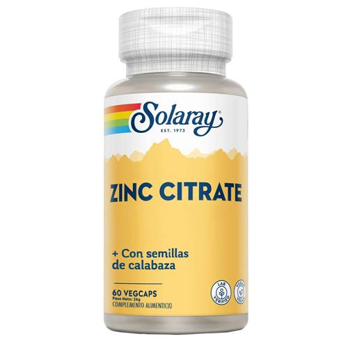Zinc Citrate con Semillas de Calabaza Solaray 60 VegCaps