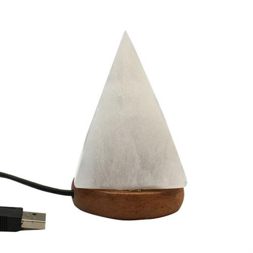 Lámpara de Selenita USB Pirámide