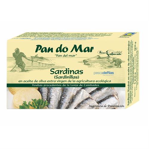 Sardinas Sardinillas en Aceite de Oliva Pan do Mar Bio 120g