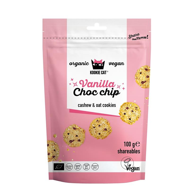 Mini Cookies Anacardo Avena Vainilla y Chips de Chocolate Sin Gluten Kookie Cat Bio 100g
