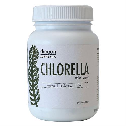 Chlorella en Tabletas 200 tabs x 400mg Dragon Superfoods Bio 80g