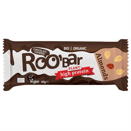Barrita Protéica de Almendras Recubierta de Chocolate Roobar Bio 40g
