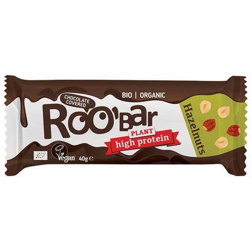 Barrita Protéica de Avellana Cubierta de Chocolate Roobar Bio 40g
