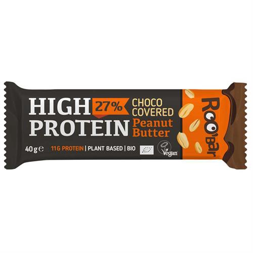 Barrita de Chocolate High Protein con Cacahuetes Roobar Bio 40g