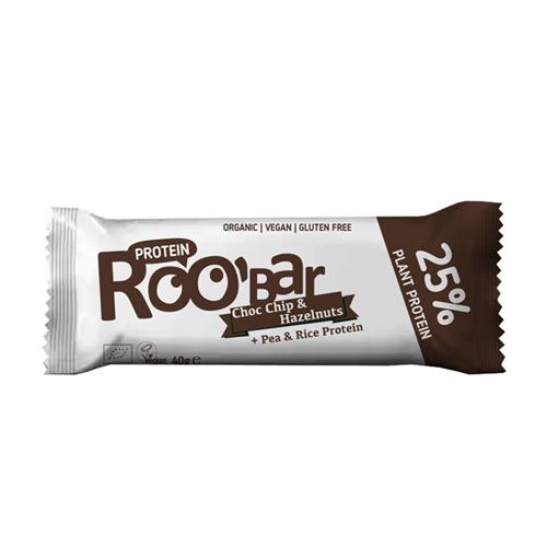 Barrita Proteica con Chips de Chocolate y Avellanas RooBar Bio 40g