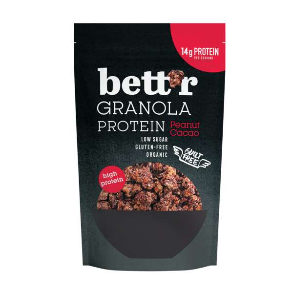 Granola Proteica con Cacahuetes y Cacao Sin Gluten Bettr Bio 300g
