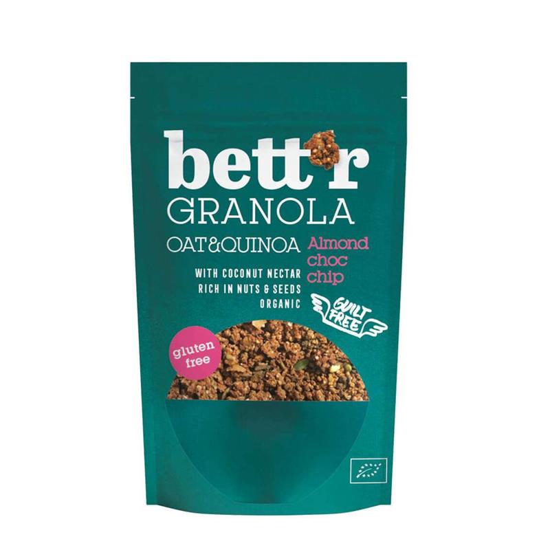 Granola con Quinoa Almendras y Chips de Chocolate Sin Gluten Bettr Bio 300g