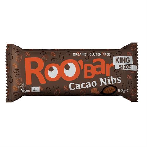 Barrita King Size de Almendras con Nibs de Cacao RooBar Bio 30g