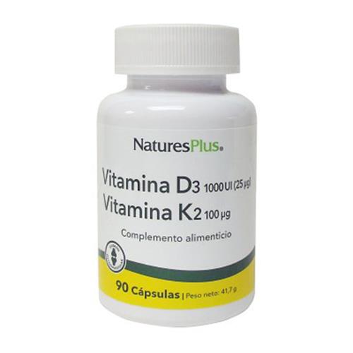 Vitamina D3 y K2 Natures Plus 90 Cápsulas