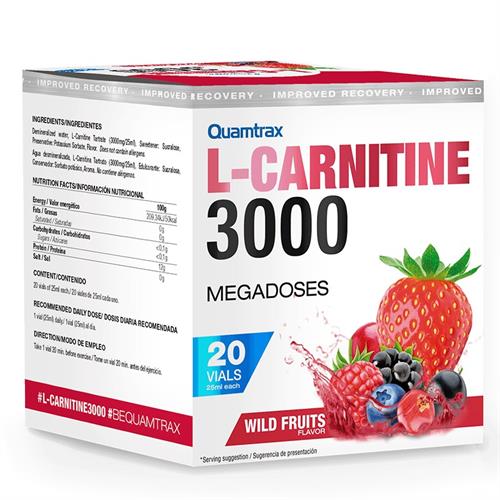 L-Carnitina Carnitine 3000 Wild Fruits Quamtrax 20 viales de 25ml