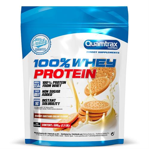 Direct 100% Whey Concentrado de Proteína de Suero Biscuit Quamtrax 500g