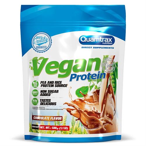 Vegan Protein Proteína Vegana Chocolate Quamtrax 500g