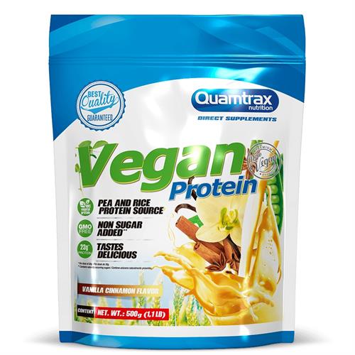 Vegan Protein Proteína Vegana Vainilla Canela Quamtrax 500g
