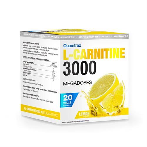 L-Carnitina Carnitine 3000 Limón Quamtrax 20 viales de 25ml